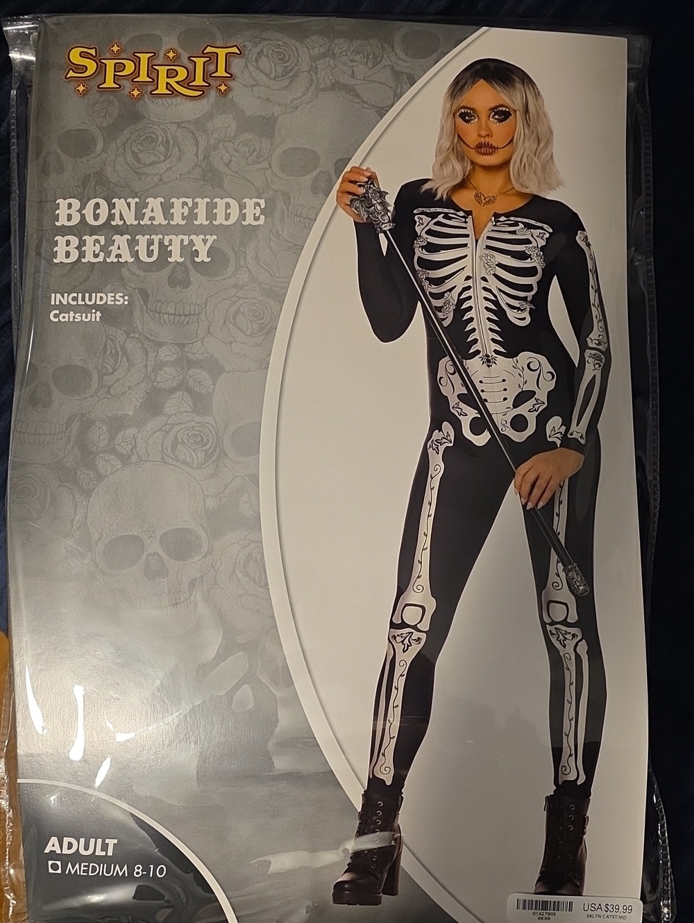 Spirit Black & White Skeleton Catsuit